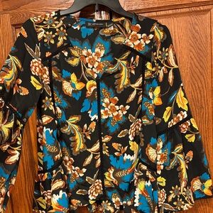 INC International Concepts Floral Bell Sleeve Top